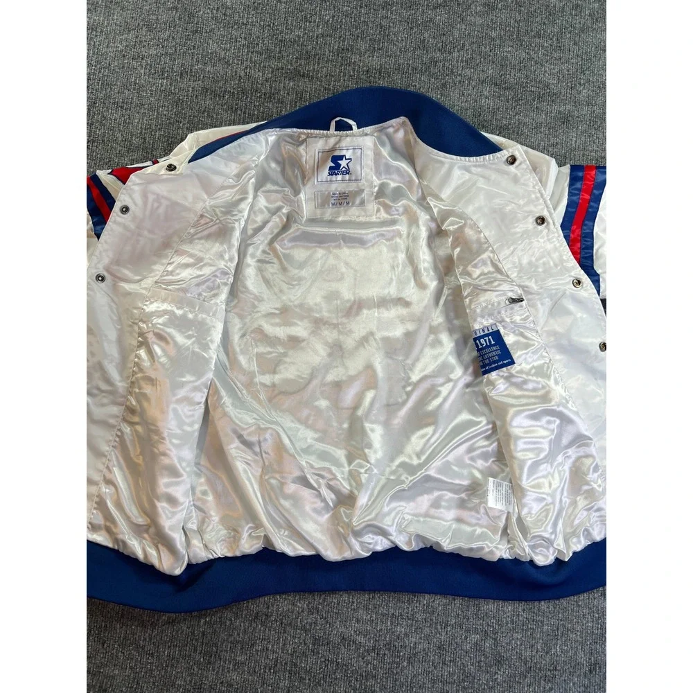 Vintage‎ Starter Milwaukee Admirals Jacket Mens Medium White Satin Bomber AHL